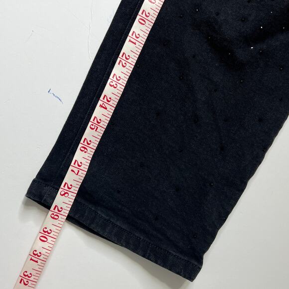 Lane Bryant Black Denim Rhinestone Embellished Jeans Plus Size 18 - Picture 10 of 12